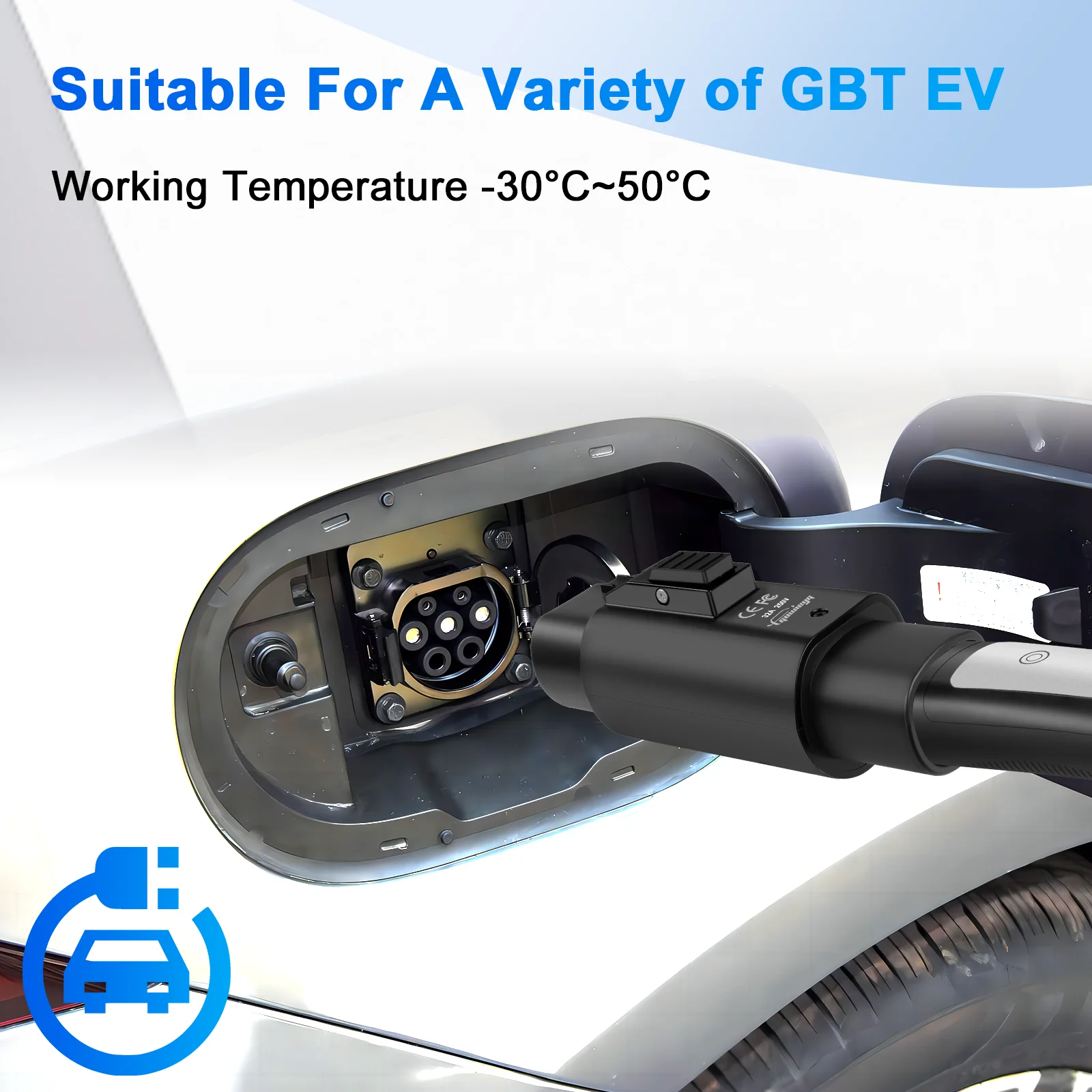GUWIEYG EV Adapter 32A for Tesla To GBT EVSE Adapter 250V Charging Connector Fit with all GBT Standard Cars