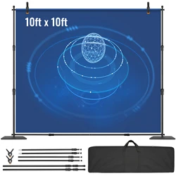 SucceBuy 10 x 10 ft Heavy Duty Backdrop Stand Height Adjustable Photography Backdrop Stand for Party Wedding Display Exhibition