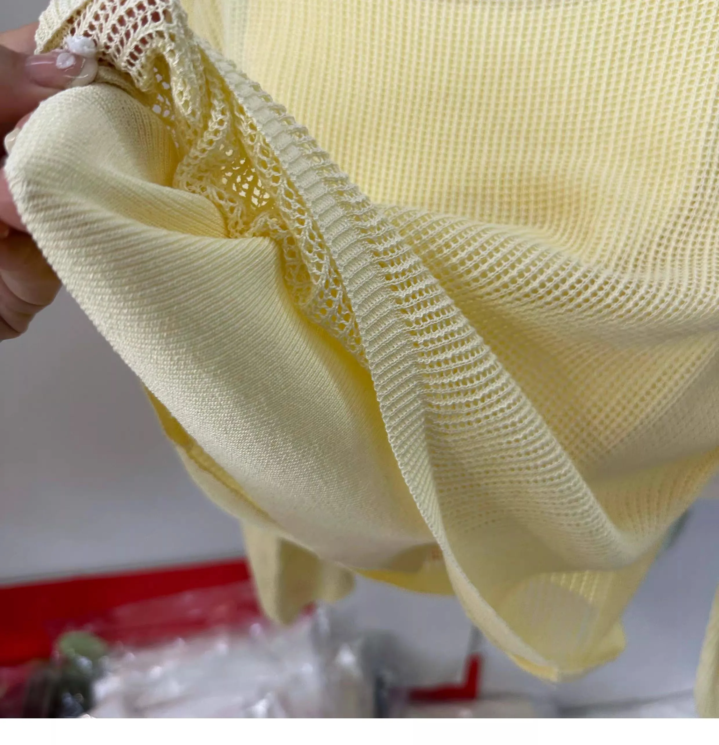 Ausgehöhlte Langarm-Strickbluse 2026 – Neues Sommer-Sonnenschutz-Cover-Up und figurfreundliches zweiteiliges Cami-Set – Detail 10