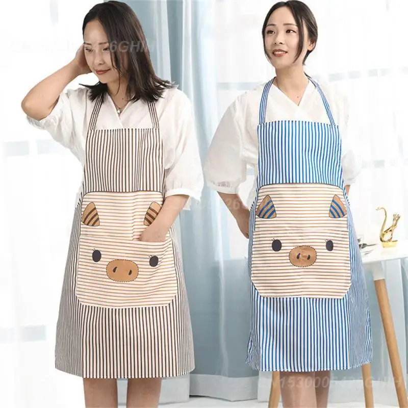 Hand-wiping Apron Oil Proof Korean Fashion Kitchen Antifouling Apron Kitchen Accessories Sleeveless Apron Cartoon Piggy Creative