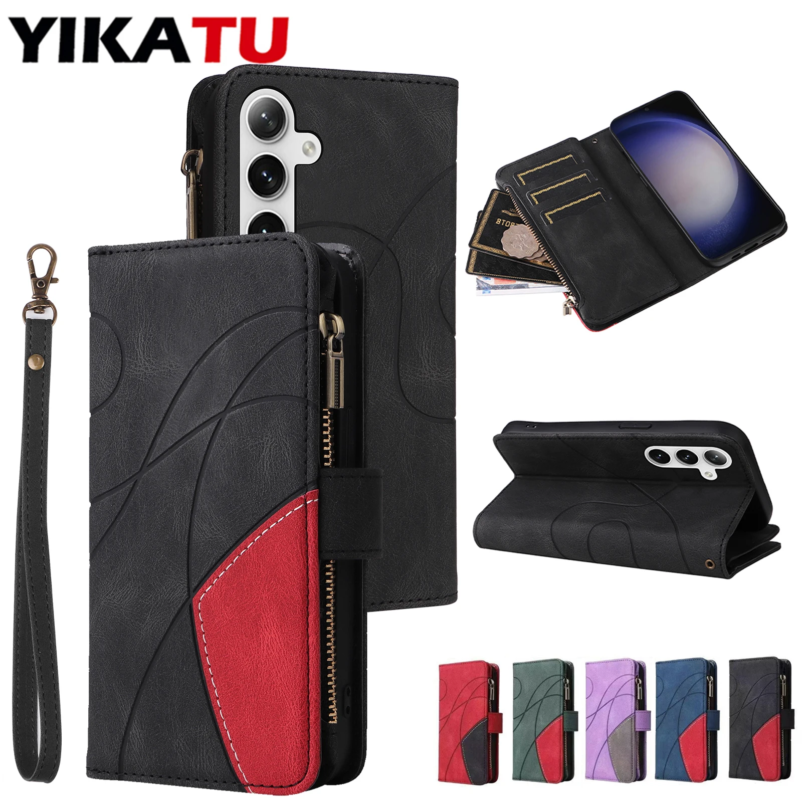 Aufbewahrungsfach Brieftaschen-Hülle für Samsung Galaxy S26 S25 S24 S23 S22 S21 S20 Ultra S26 Edge S25 Plus S23 S24 FE S21 Lite Coque