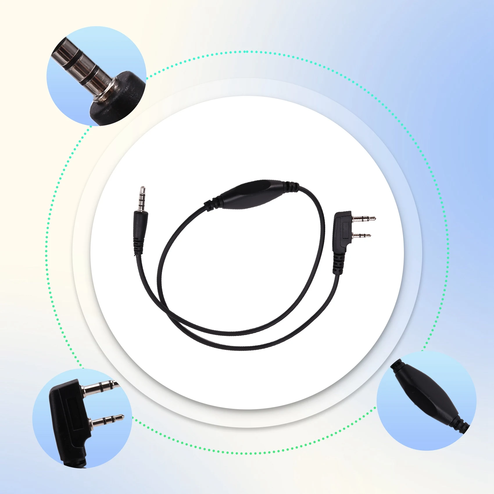 APRS to K1 Cable Audio Interface Line Walkie Talkie Connection Cable for APRSpro APRSDroid