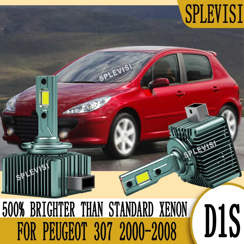 

no dark spot powerful fan cooling design D1R Led White Headlight For Peugeot 307 2000 2001 2002 2003 2004 2005 2006 2007 2008