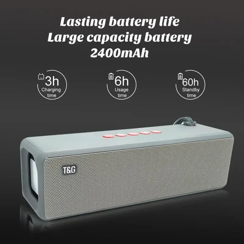 Tg271-ポータブルBluetoothスピーカー,ワイヤレススピーカー,防水,屋外,ベースコラム,サウンドボックス,USB, TFカード,FM, 2400mAh