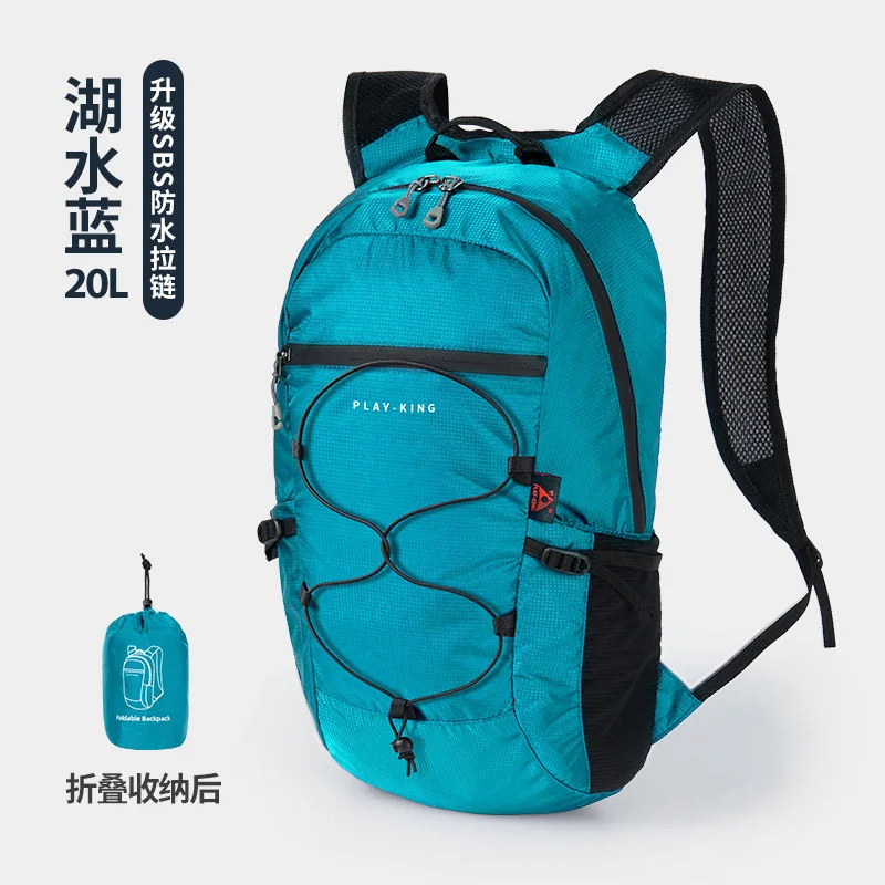 Saco impermeável para caminhadas ao ar livre para homens e mulheres, mochila portátil, dobrável, ultraleve, viagem, 20L