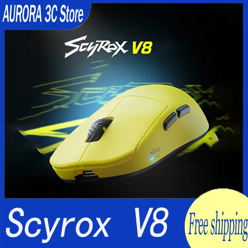 

Scyrox V8 8k Mouse 2.4g Three-Mode Wireless Light Weight Mouse Customized Pixart3950 Gaming Mouse For Pc E-Sports Gamer Gifts