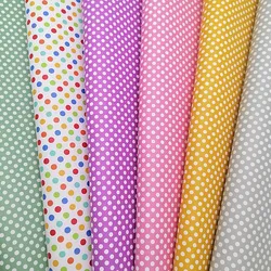 Polka Dots Custom Synthetic Leather Sheets Felt Backing Faux Leather Vinyl For Handmade Bows DIY Craft Sheets Mini Rolls W211