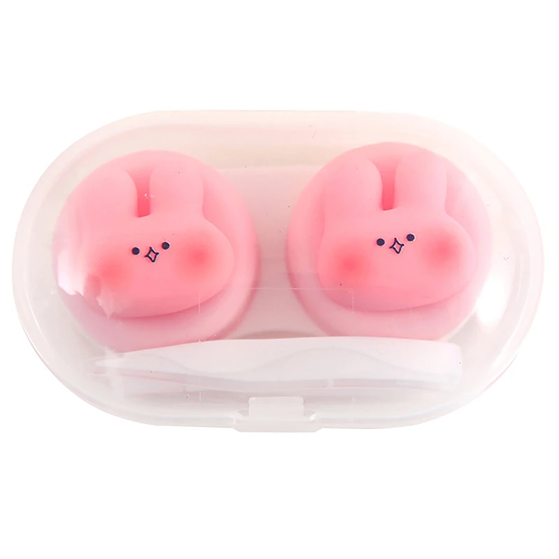 

Cartoon Animal Contact Lens Case Companion Box Cute Student Myopia Mini Contact Eye Portable Compact Storage Box Care Box