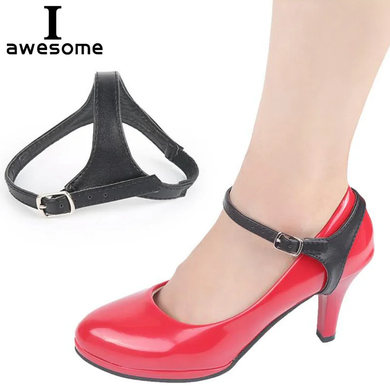 

1 Pair Black Design Design Charm Women Convenient Leather Detachable Shoes Belt Ankle Shoe Tie Lady Strap Lace Band For Women