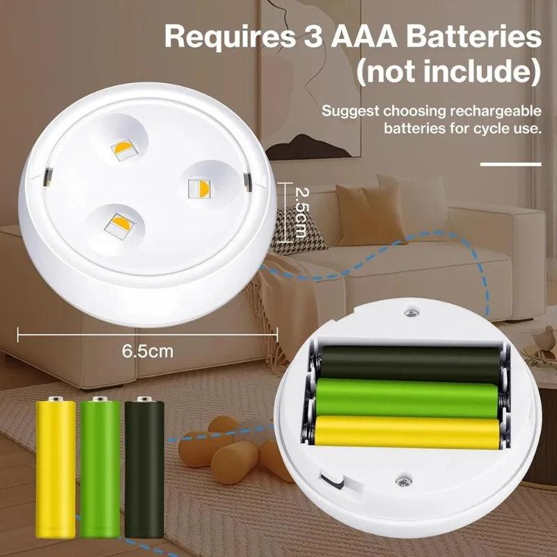 LED light with remote control, 13 color straps battery ceiling wall lamps for bedroom kitchen cabinets, children's room lamps