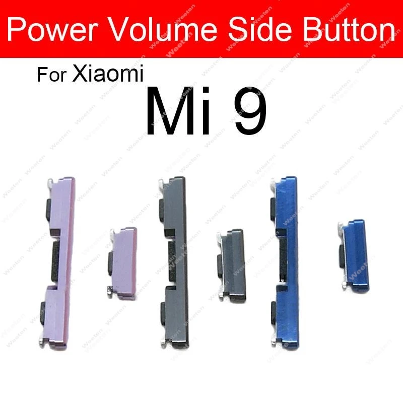 Power & Volume Side Button For Xiaomi Mi 9 9T Pro 9 SE 9 Lite CC9 CC9E A3 Power Side Key Volume Switch For Redmi K20 Pro Parts