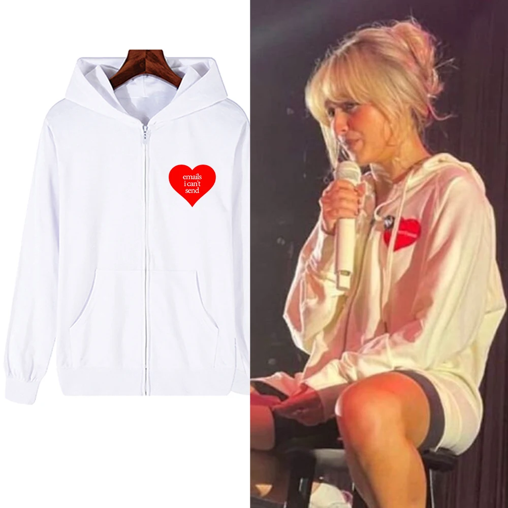 

Sabrina Carpenter Same Style emails I can't send Zipper Hoodie Harajuku Pullover Tops Sweatshirt Streetwear Fans Gift