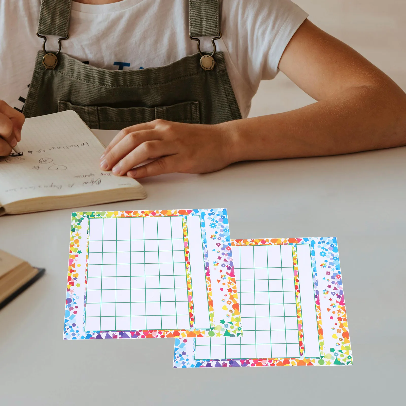 

50 Sheets Incentive Cards Kids Classroom Star Behavior Reward Punch Cards System Stickers Chore Charts Teaching Materials