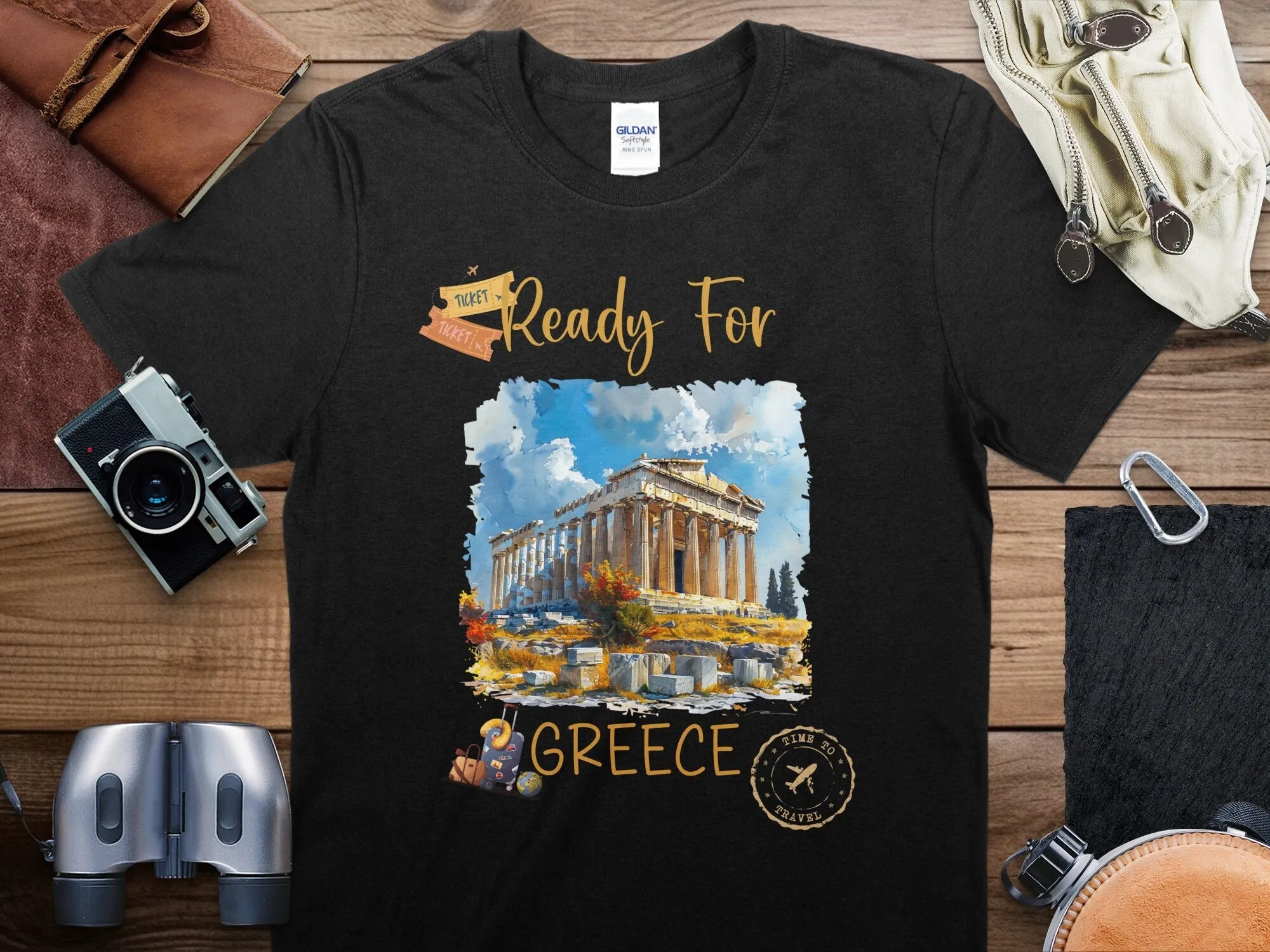 Ready For Greece Travel Adventure Parthenon T Shirt Greek Vacation Souvenir Explore Trip Ancient