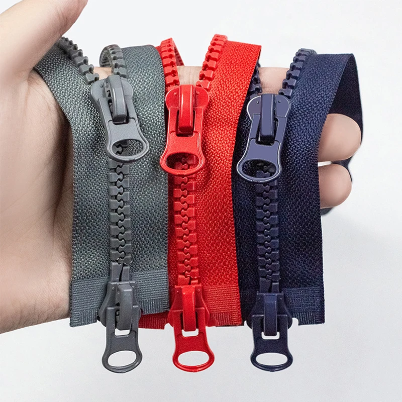 8# Open-end Resin Teeth Zippers Auto Lock Double Sliders Zippers Coat Jacket Suitcase Accessories DIY Sewing Supplies 50/80cm