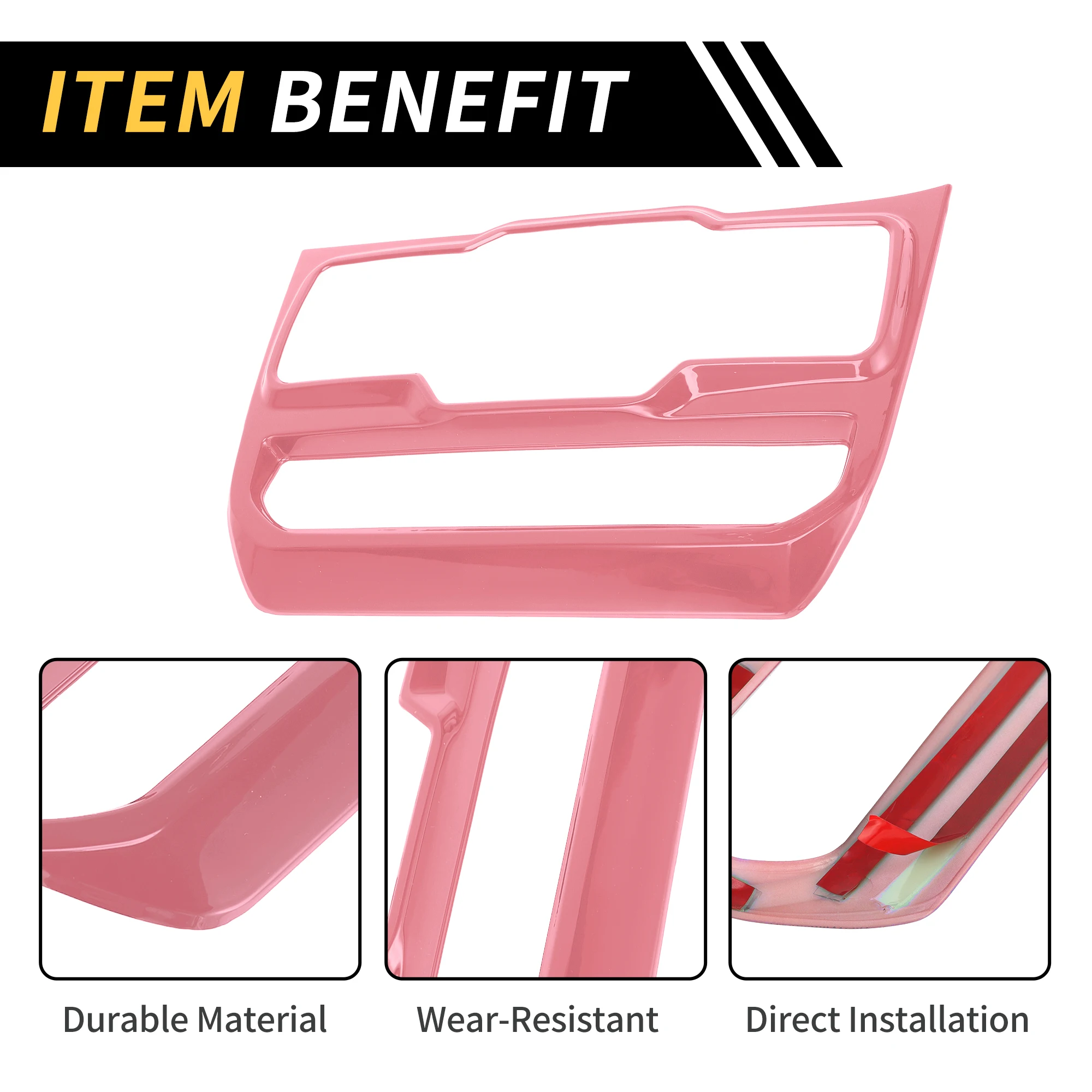 

UXCELL 1-комп. приборная панель, центральное окно, панель управления, накладка для Jeep Wrangler JL JLU 18-24, ABS, розовый