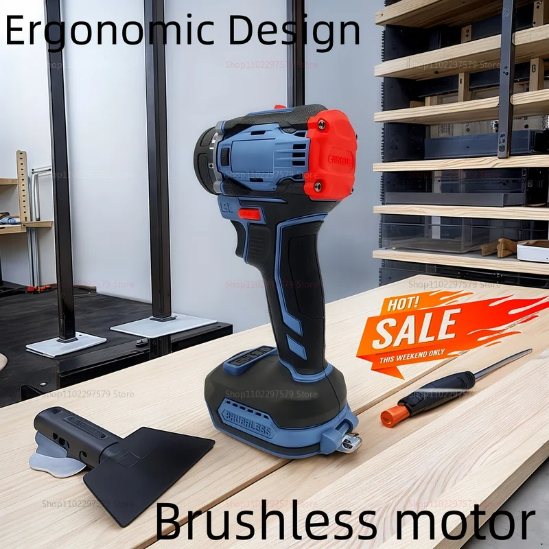 Brushless Electric Screwdriver Gear Two Speed Cordless Drill Perfect for Home DIY and Professional 18V Compatible No Battery