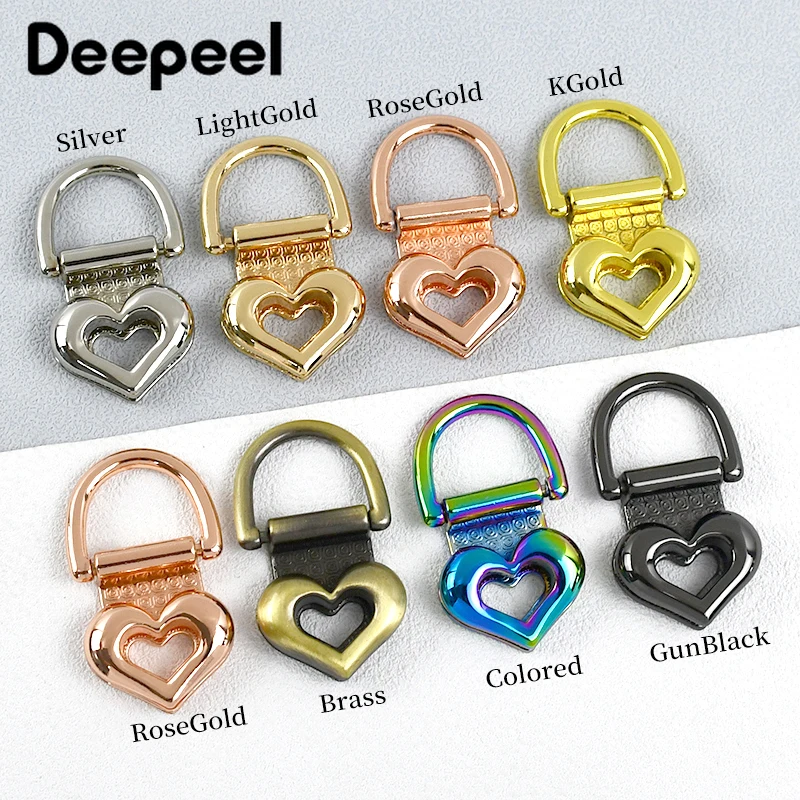 2/4/10Pcs Deepeel 19mm Heart Bag Side Clip Buckle Metal O D Ring Connector Clasp Strap Handle Clips Hook DIY Part Accessories