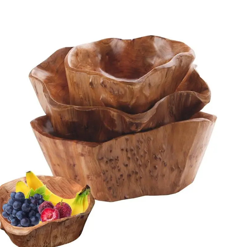 

Wooden Bowls Decorative Bowls Exquisite Wooden Candy Dish Tray Farmhouse Style Container For Fruit Pine Cones Key Jewelry