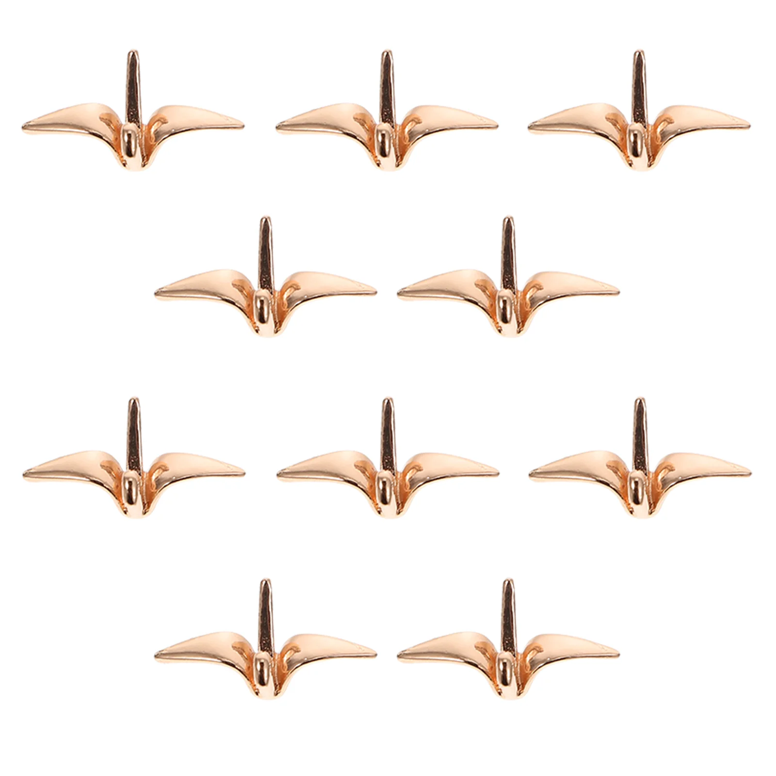 10 Pcs Gold Charm Bracelets Paper Crane Pendant Hair Pin DIY Headwear Charms Hummingbird Golden Copper