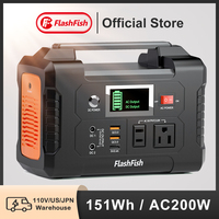 FF Flashfish 110V Portable Power Station AC 200W Solar Generator 151WH Outdoor Emergency Power Supply DC Battery Camera Drone