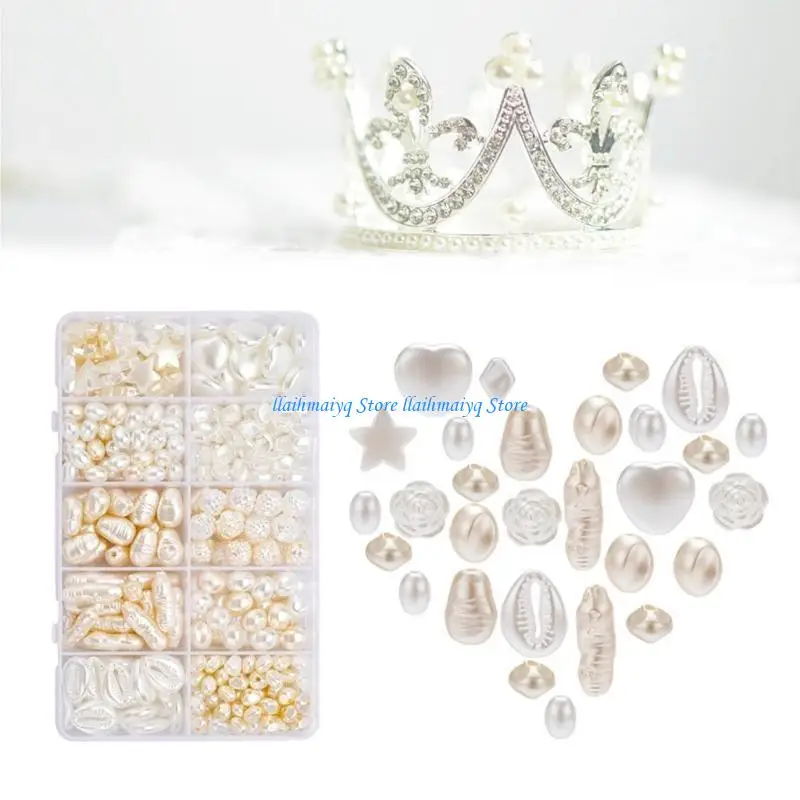 573b لؤلؤة تقليد مع ثقب غير منتظم شكل فو ، حبات فضفاضة مصنوعة يدويا ديي #5