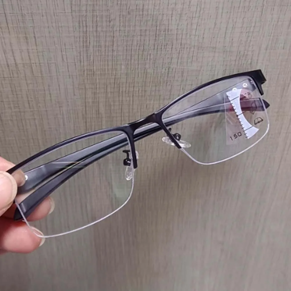 

3 Color Transparent Anti Blu-ray Glasses Alloy Plastic Photochromic Sunglasses PC Lightweight Half-frame Business Glasses Boss