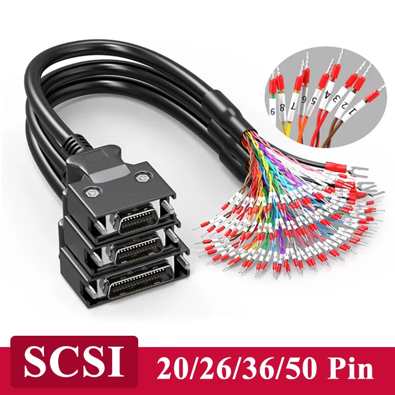 

SCSI Servo Connection Cable Industrial CN20/26/36/50 Single Connector Pressure Terminal IO Signal Connection Control Line PLC