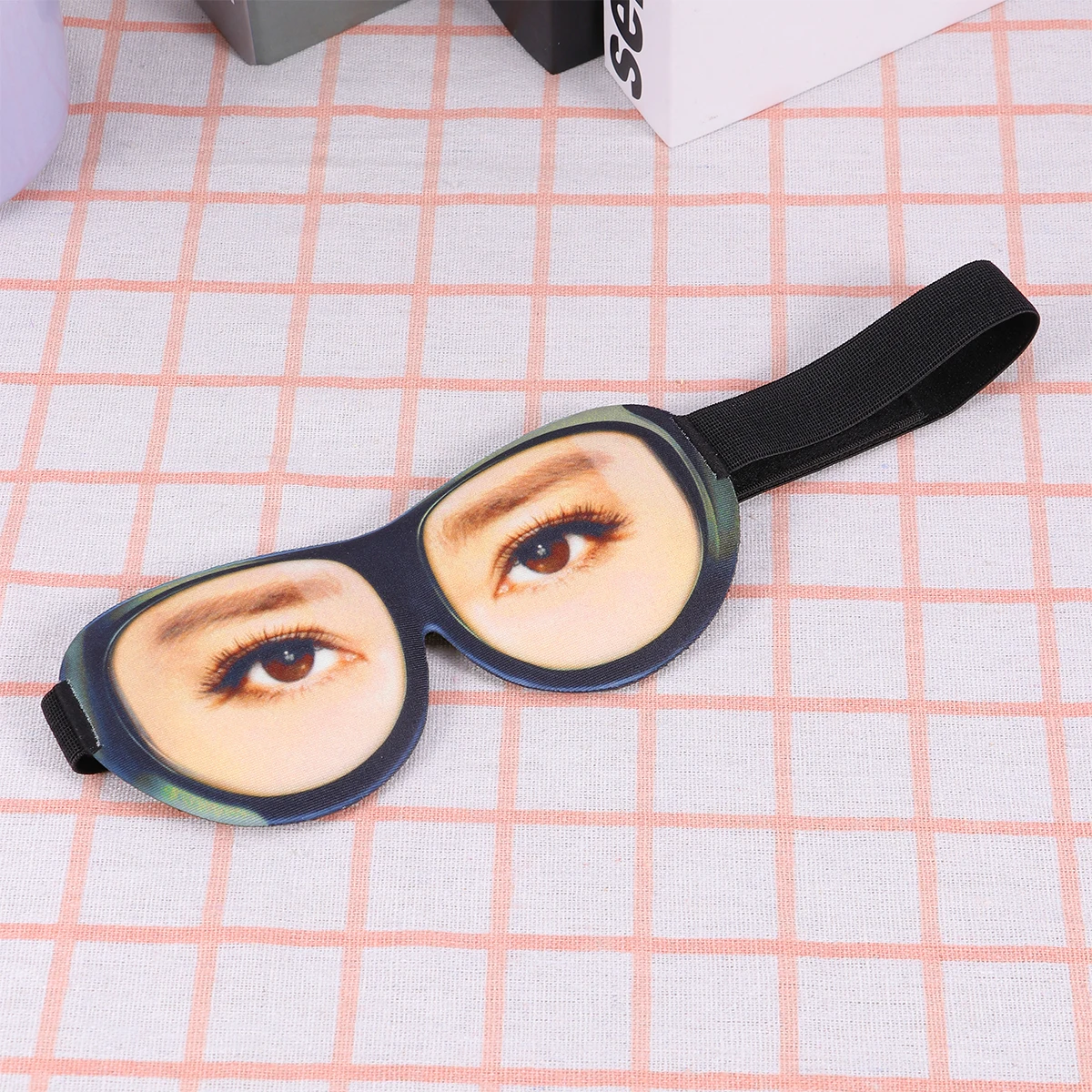 

3D Eye Eyeshade Creative Eye Printing Adjustable String Milk Fiber Soft Safe Alleviate Fatigue Home Travel