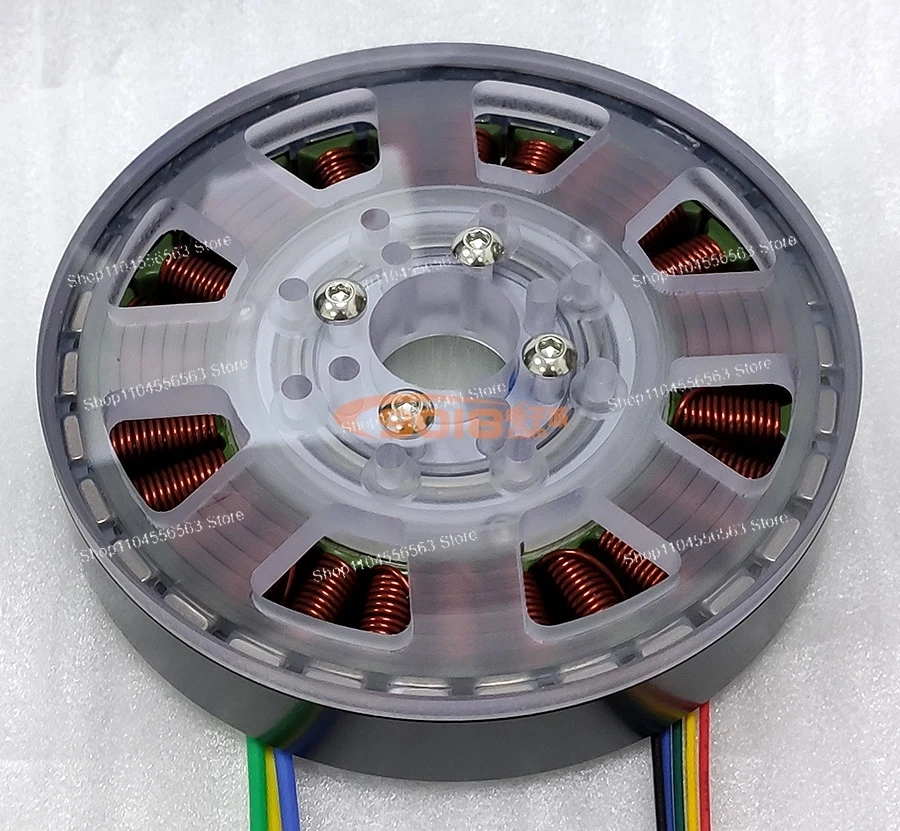 Трехфазный бесщеточный двигатель постоянного тока с полым валом, высокий крутящий момент, дисковый плоский двигатель, крутящий момент 2,0 Нм, регулируемая скорость, с драйвером