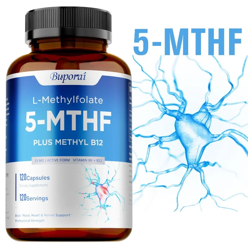 

L-Methylfolate 15mg Capsules - Metabolically Active Form of Folic Acid,Support Brain & Heart Health,Non-GMO, Gluten Free