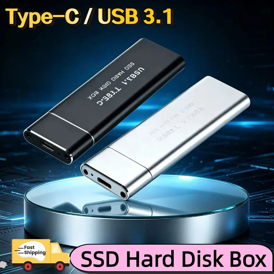 Type-C/USB3.1 to M.2 NGFF SSD Mobile Hard Disk Box SATA NGFF Protocol Metal External Enclosure Case Hard Drive Adapter for SATA