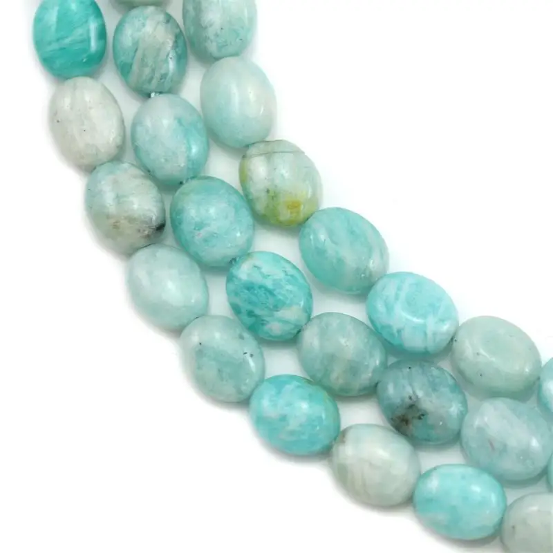 Peruvian Amazonit Beads Strand Oval 6x8/8x10mm Natural Semiprecious Stone For Making Jewelry DIY Artisan Bracelet Earrings