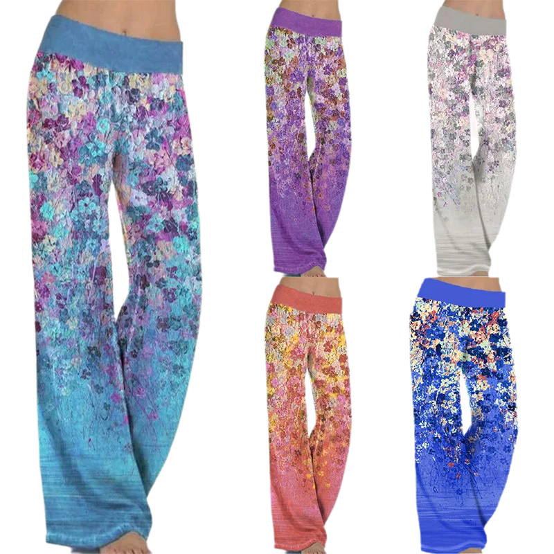 Women\'s Pajama Pants Flower Print Home Long Pant Soft Comfortable Big Sizes Sleepwear