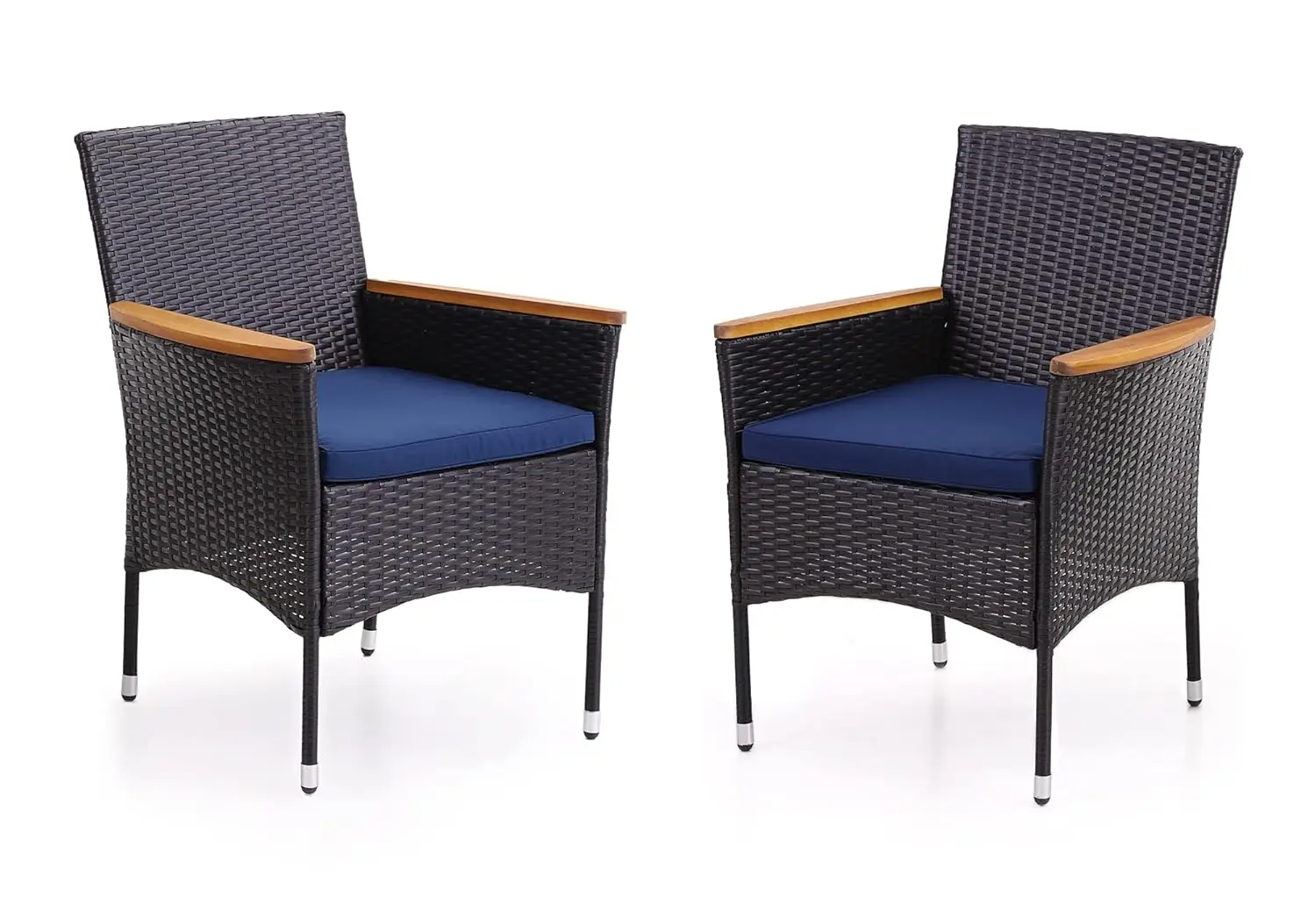 

35" Rattan Patio Dining Chairs, Outdoor Furniture Wicker Dining Chairs with Removable Cushions Perfect, Customized