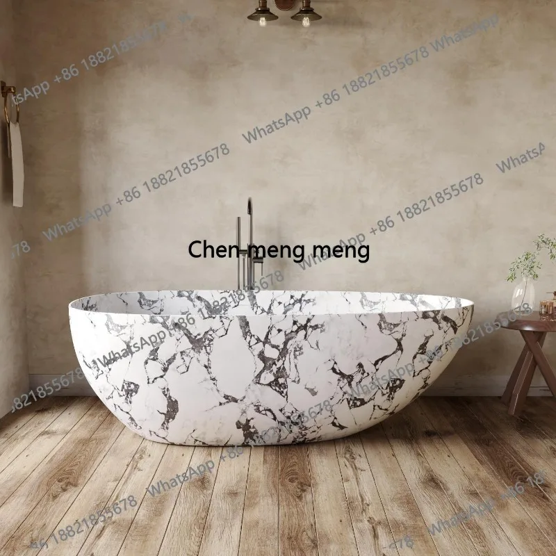 Italian luxury egg-shaped bathtub, freestanding stone bathtub, easy to clean, conforms to the human body curve, customize