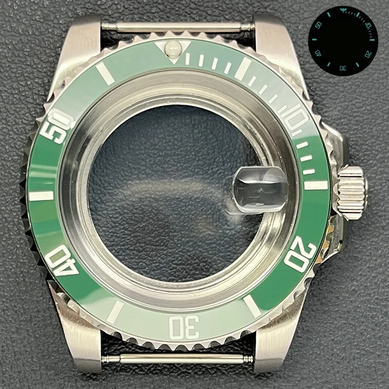 NH35 40 مللي متر ساعة عالية الجودة C3 مضيئة الحافة الياقوت الزجاج ل SUB NH35 NH36 NH34 NH38 Movt 120 نقرات #1