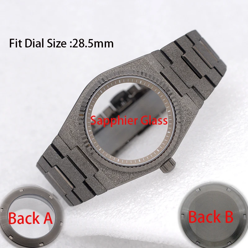 Gun Watch Case Super Player PRX Grit Nail Sand Effect  With Sapphire Glass 100M Waterproof Fit NH34 4R35 4R36 NH35 NH36
