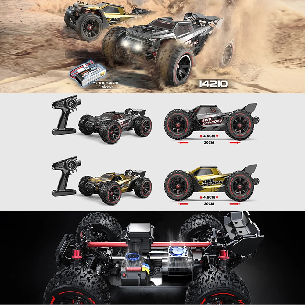 MJX 14210 14209 Brushless 1:14 RC Car 80KM/H 4WD Electric High Speed Off-Road RC Drift Monster Truck VS WLtoys 144010 Toys