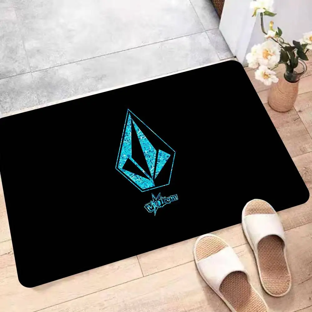 V-Volcoms LOGO Floor Mat Cheaper Anti-slip Modern Living Room Balcony Printed Bedside Mats