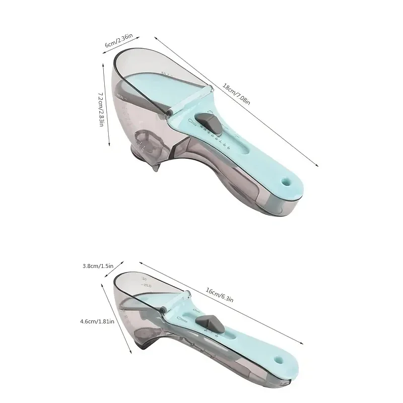 2pcs Adjustable Measuring Cups & Spoons ,for Dry & Liquid Ingredients ,Adjustable measuring spoon set, Kitchen Tools