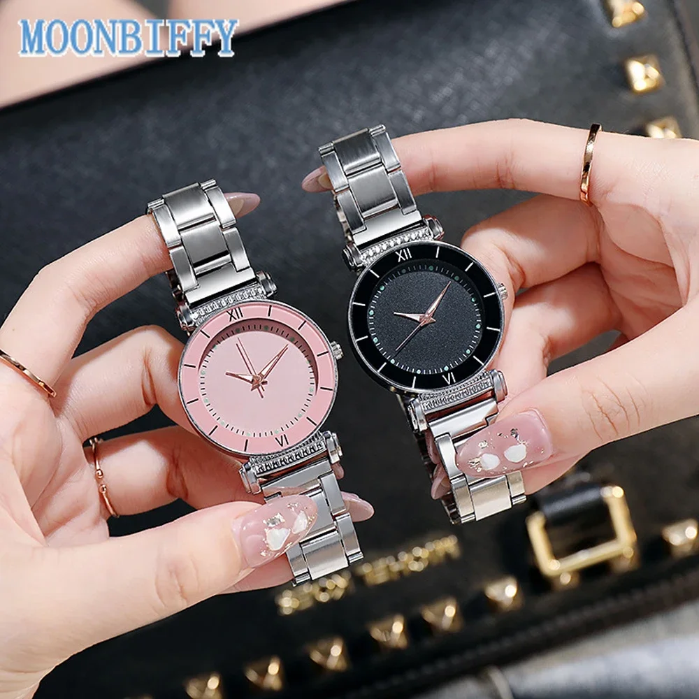 Steel Strap Women Watch Gold Business Ladies Watch Quartz Watch Luminous Simple and Creative Large Dial Wristwatches Relogio