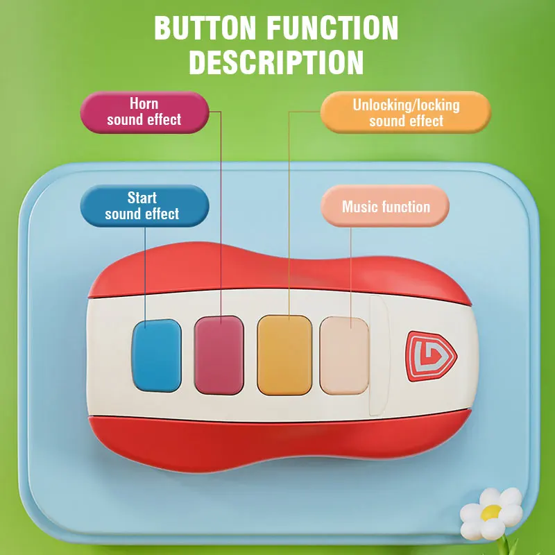 Juguete para bebé, llave Musical para coche, coche remoto inteligente Vocal, juego de simulación, juguetes educativos para niños, juguetes musicales para bebés, regalos de sílice