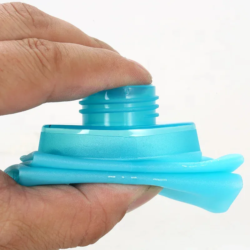 Foldable Soft TPU Sports Water Bottle, Water Bag for Running, Camping, Hiking image 5