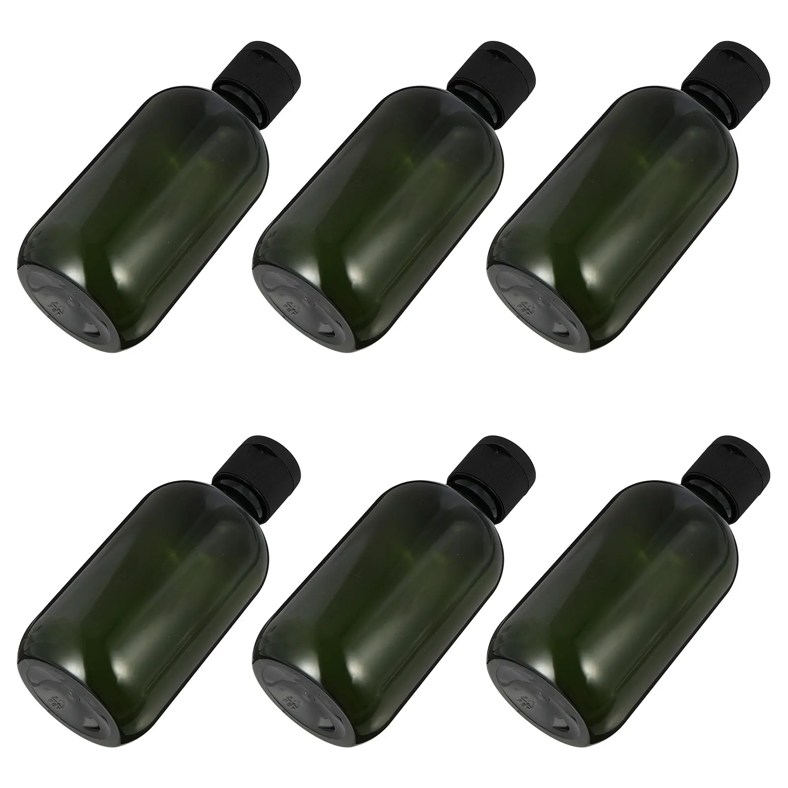 

6 Pcs Flip Cap Bottles Dispenser Travel Lotion Empty Refillable Emulsion Sub Packaging Portable Reusable Leak Proof