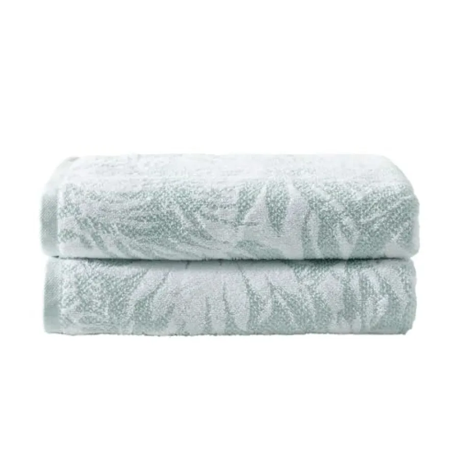 

Bath Towels for Home Use, 100 Yarn-Dyed Cotton Terry, Lago Palm Green, Soft Absorbent