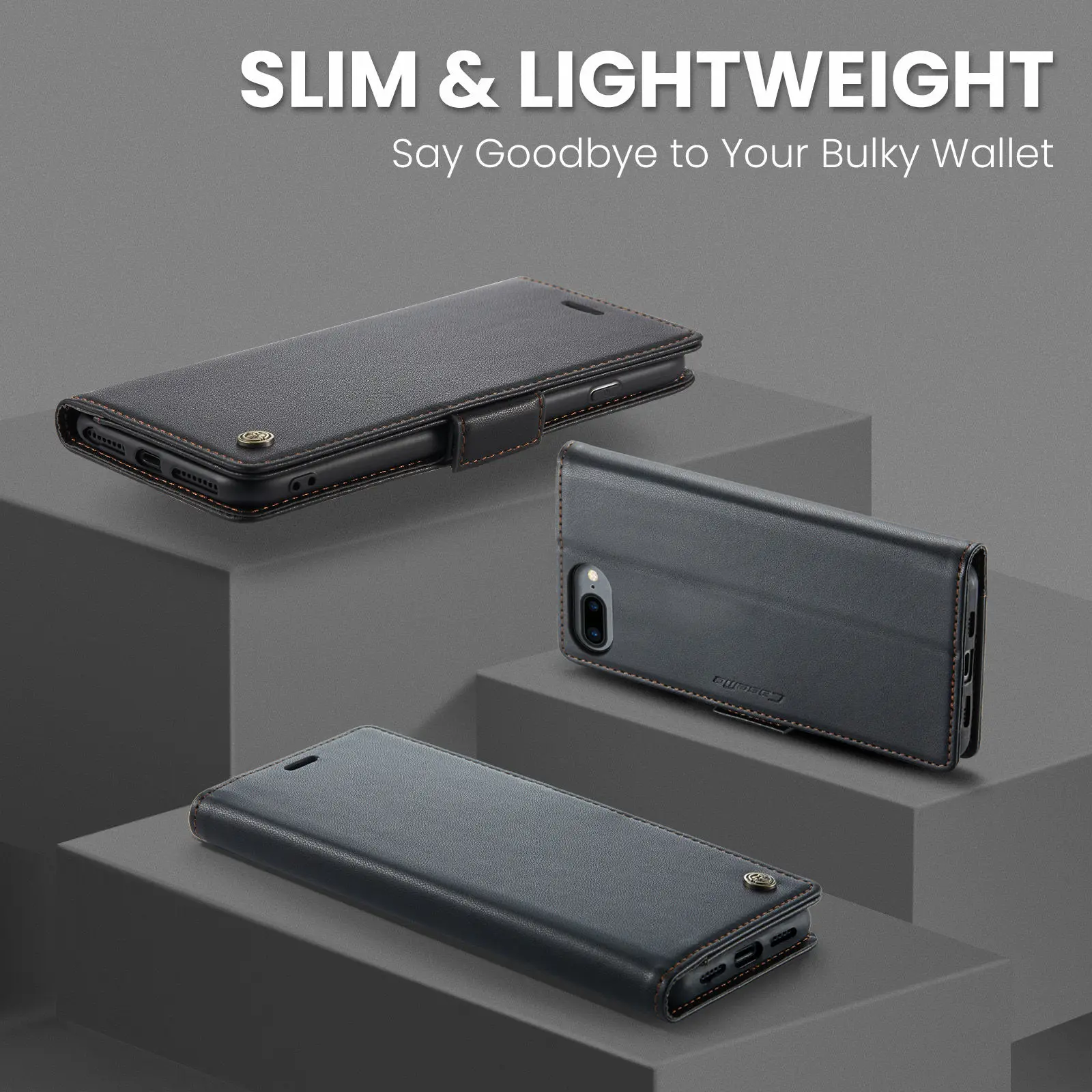 CaseMe Wallet Case for iPhone XS Max XR 8/7/6 Plus SE 2022 Magnetic Credit Card Holder Premium PU Leather Flip Case Cover