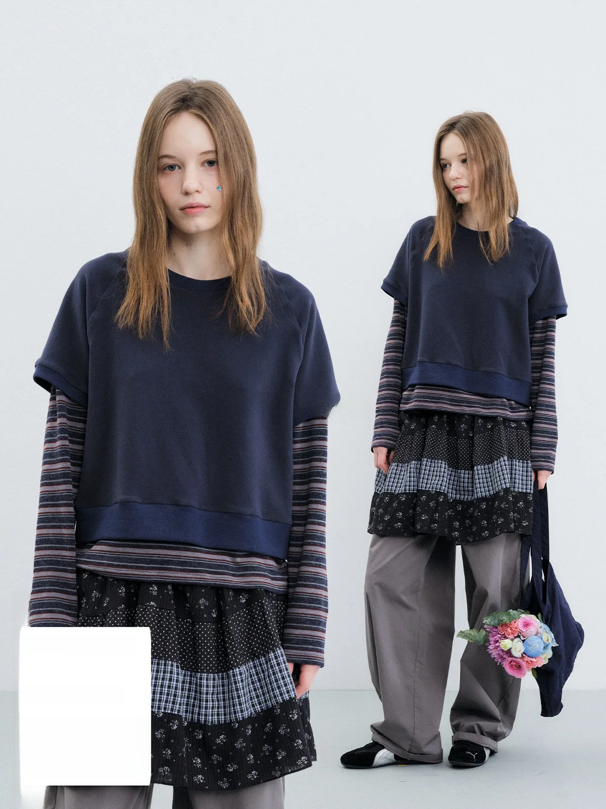 

Женский свитшот Kokoasoko с круглым вырезом, весенне-осенний, свободного кроя, с полосатым узором, повседневный, удобный, дышащий.