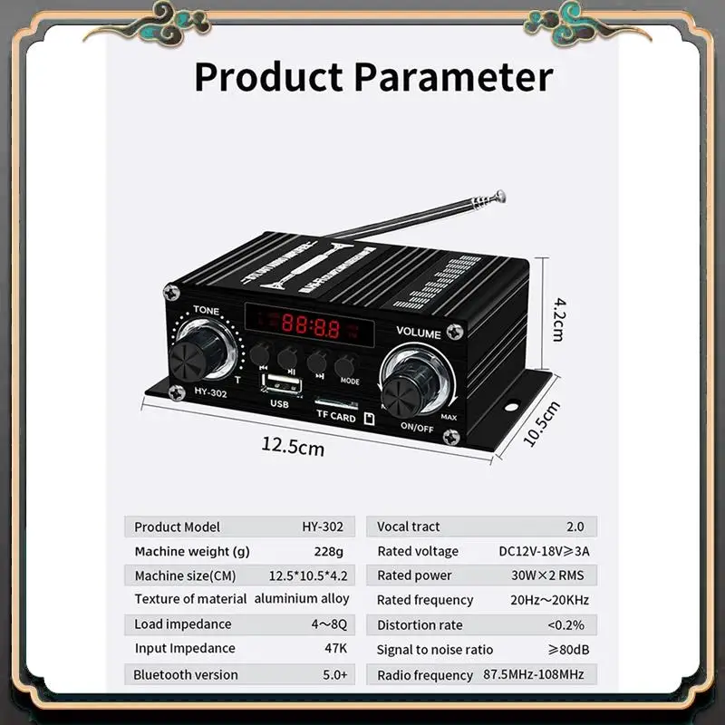 Reliable-New Digital Bluetooth Amplifier 12V Home Car 2 Channel HIFI Sound Speaker FM Receiver Audio Amplificador Clase-AB AMP