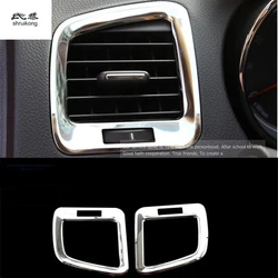 Cubierta de decoración de salida de aire acondicionado frontal de acero inoxidable para OPEL Insignia G09, Vauxhall Insignia, 2009-2015, 2 unidades por lote